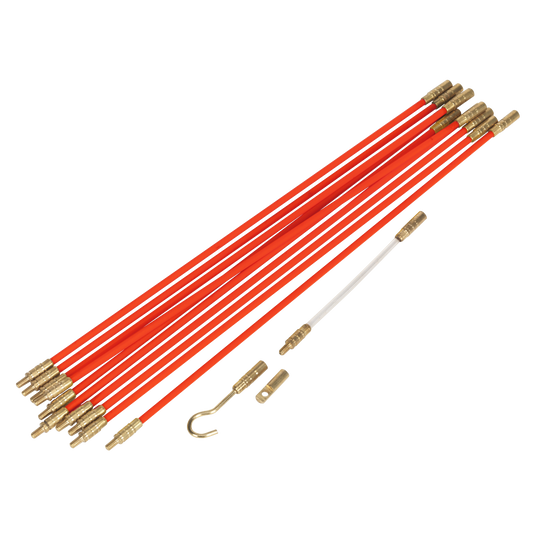 Sealey Mole Pole Pro Cable Management Tool 12 Pieces 3.2m With Hook  VS8181