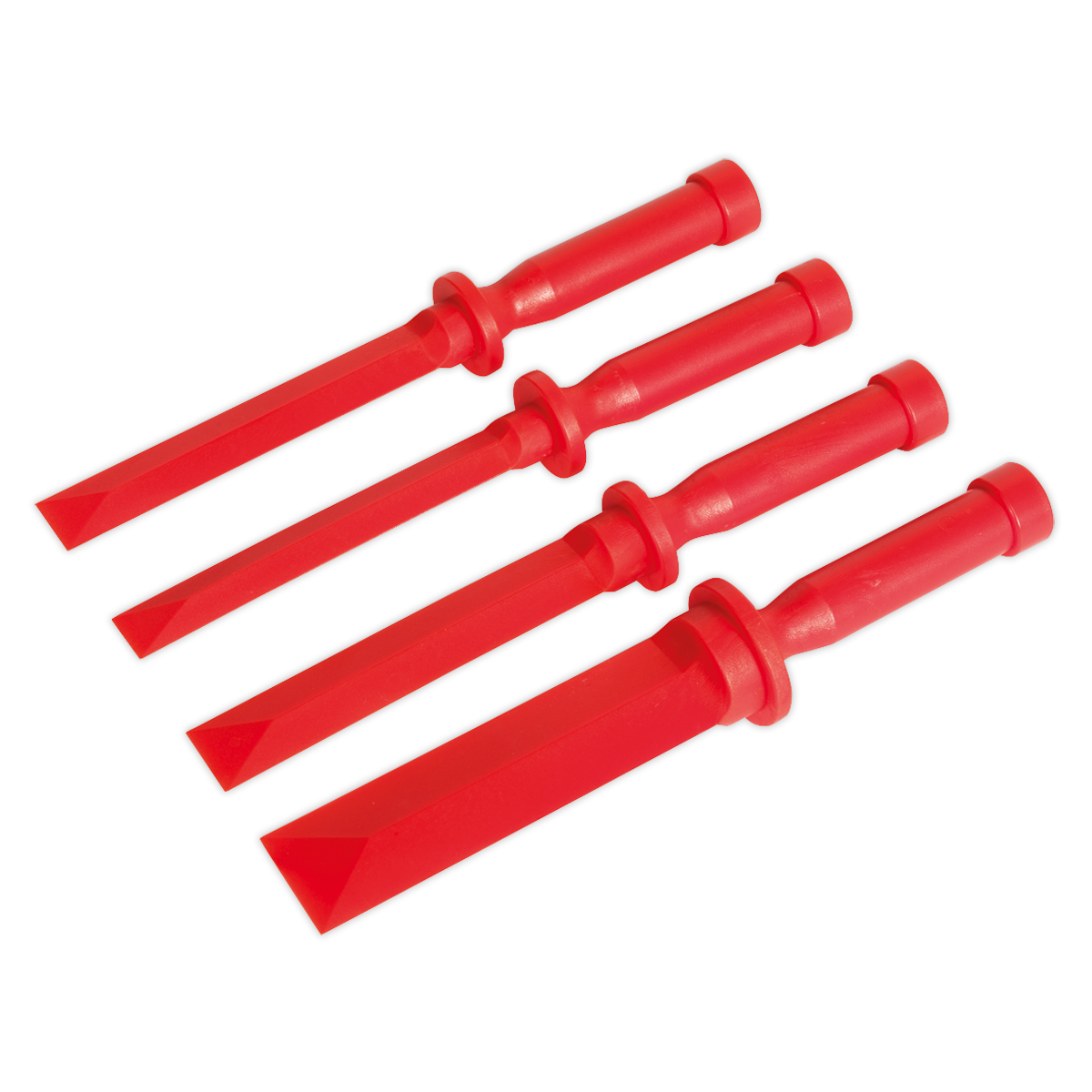 Sealey 4 Pieces Composite Scraper Set With Polypropylene Edges 65mm Red AK5251