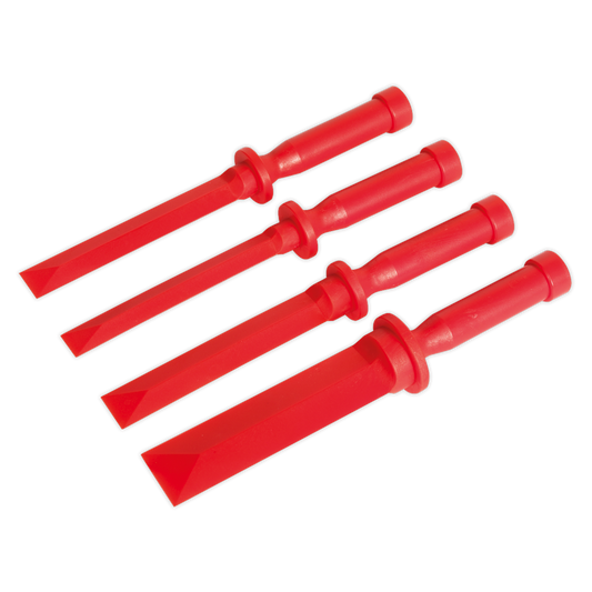 Sealey 4 Pieces Composite Scraper Set With Polypropylene Edges 65mm Red AK5251