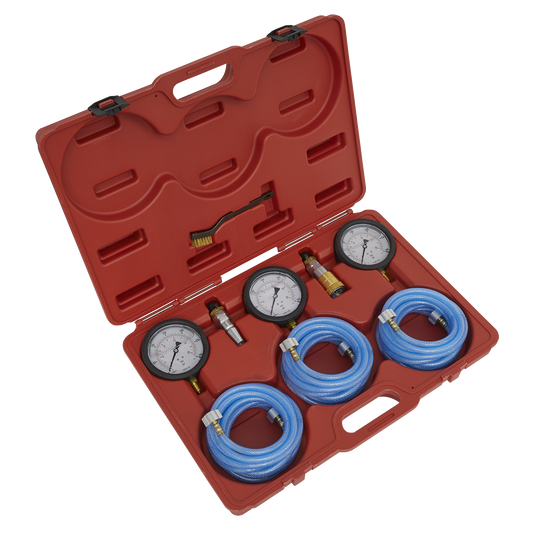 Sealey HGV Air Brake Test Gauge Set With Rubber Bumper 0-20 Bar 3 Pieces VS932
