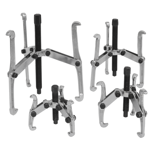Sealey Triple Leg Gear Puller Set Drop-Forged Carbon Steel 4 Pieces Kit VS95