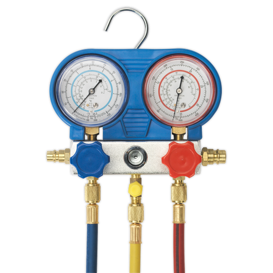 Sealey Air Conditioning System Manifold With Sight Glass R134a R12 VSAC002
