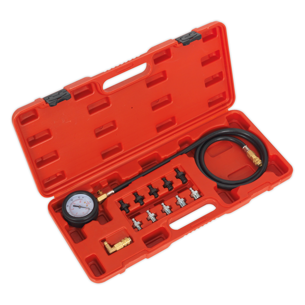 Sealey Oil Pressure Test Kit Fitted With Heavy Duty Cover 12 Pieces VSE203