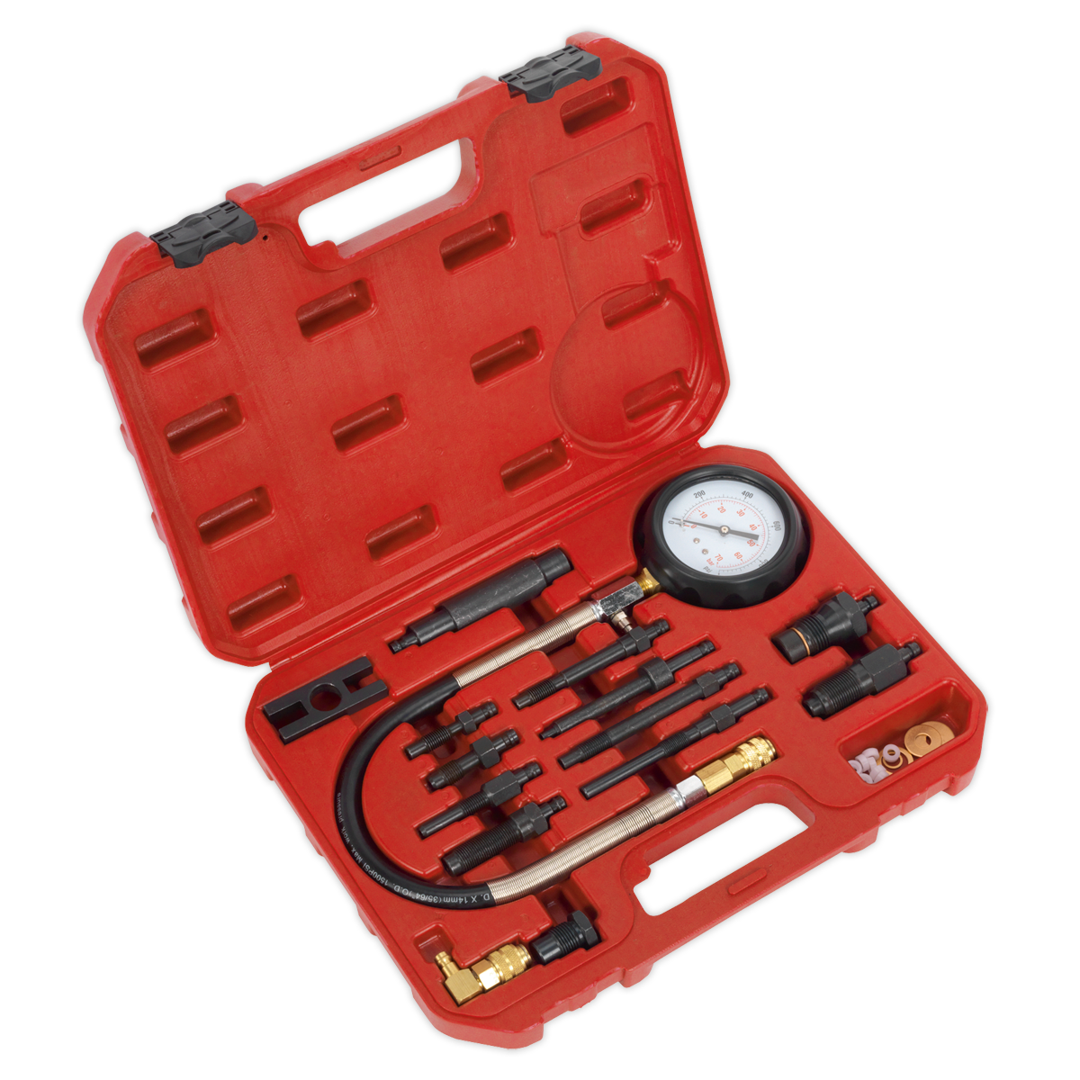 Sealey Diesel Engine Compression Test Kit Ø60mm Gauge With Rubber Bumper VSE204