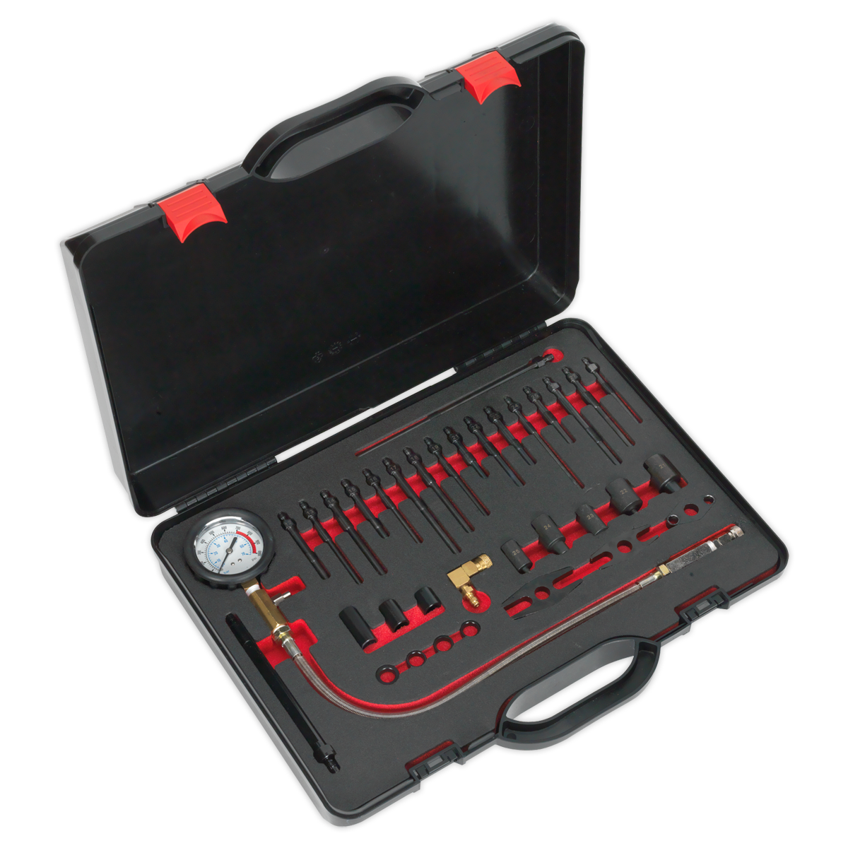 Sealey Compression Test Kit For Diesel Vehicles 17 Dummy Glow Plugs VSE3158