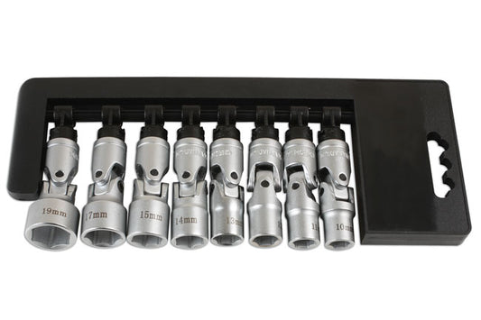 LASER 7035 Universal Joint Socket Set 3/8" Drive Chrome Vanadium Steel 8 Pieces
