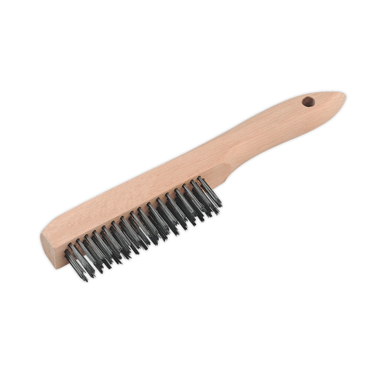 Sealey General Purpose Engineers Wire Brush With Steel Fill Wooden 260mm WB02
