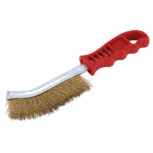 Sealey Curved Wire Brush Brassed Steel With Plastic Composite Handle WB05/R
