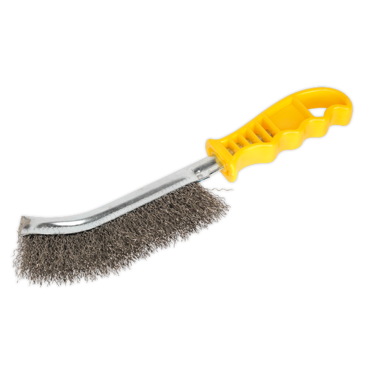 Sealey Stainless Steel Wire Brush With Composite Plastic Handle Curved WB05Y