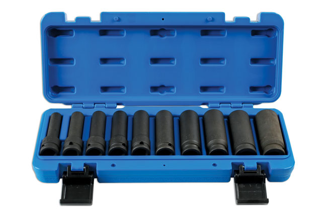 LASER 7041 Deep Impact Socket Set With Black Phosphate Finish 1/2" 10pc