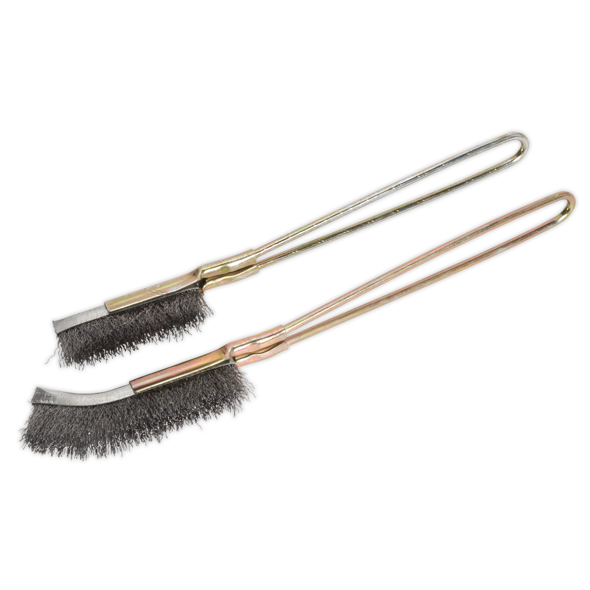Sealey Wire Brush Set Skeletal Handle With Crimped Steel Fill 2 Pieces WB06