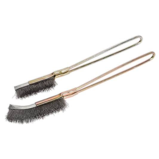 Sealey Wire Brush Set Skeletal Handle With Crimped Steel Fill 2 Pieces WB06