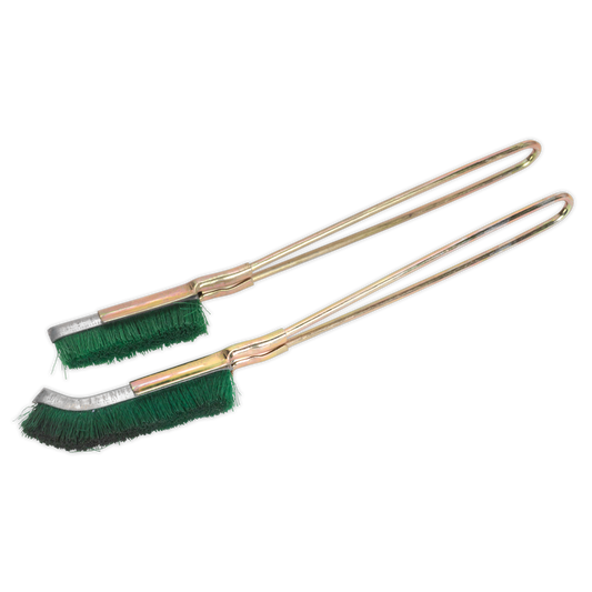 Sealey Nylon Brush Set Skeletal Handle With Stiff Nylon Fill 2 Pieces WB06N