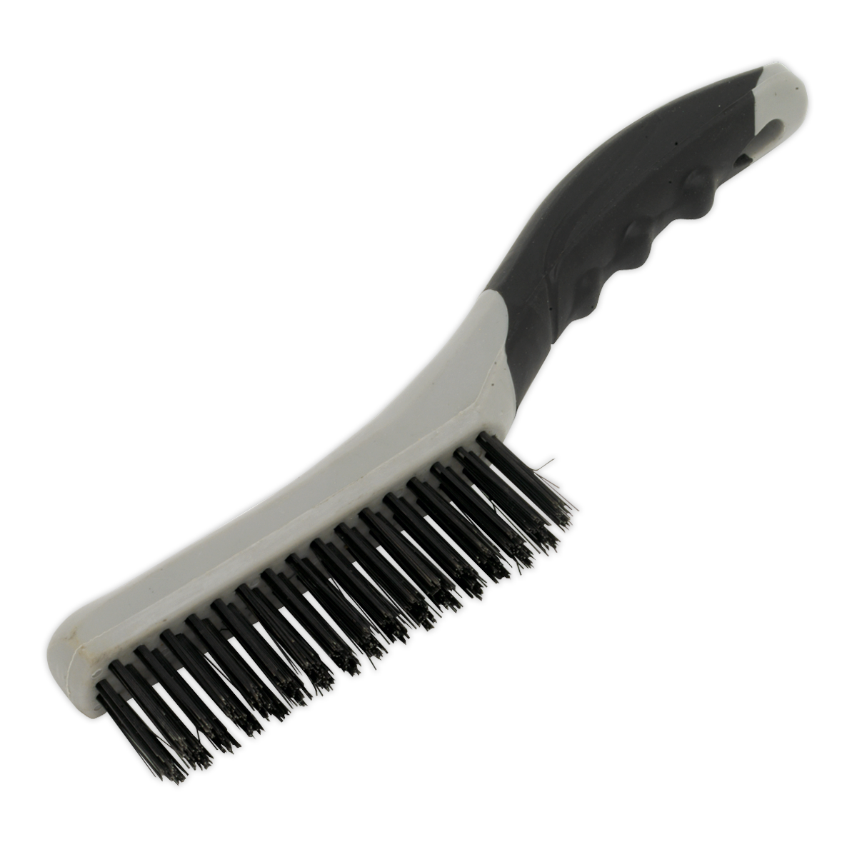 Sealey Wire Brush With Steel Fill & Contoured Soft Grip Handle Grey/Black WB102
