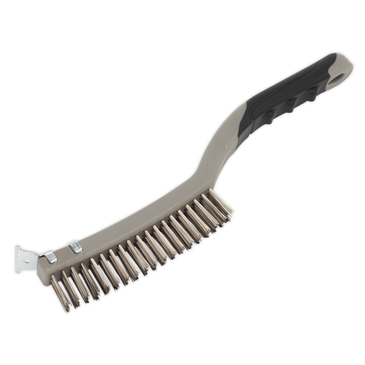 Sealey Wire Brush Stainless Steel Fill & Scraper With Hanging Hole WB105