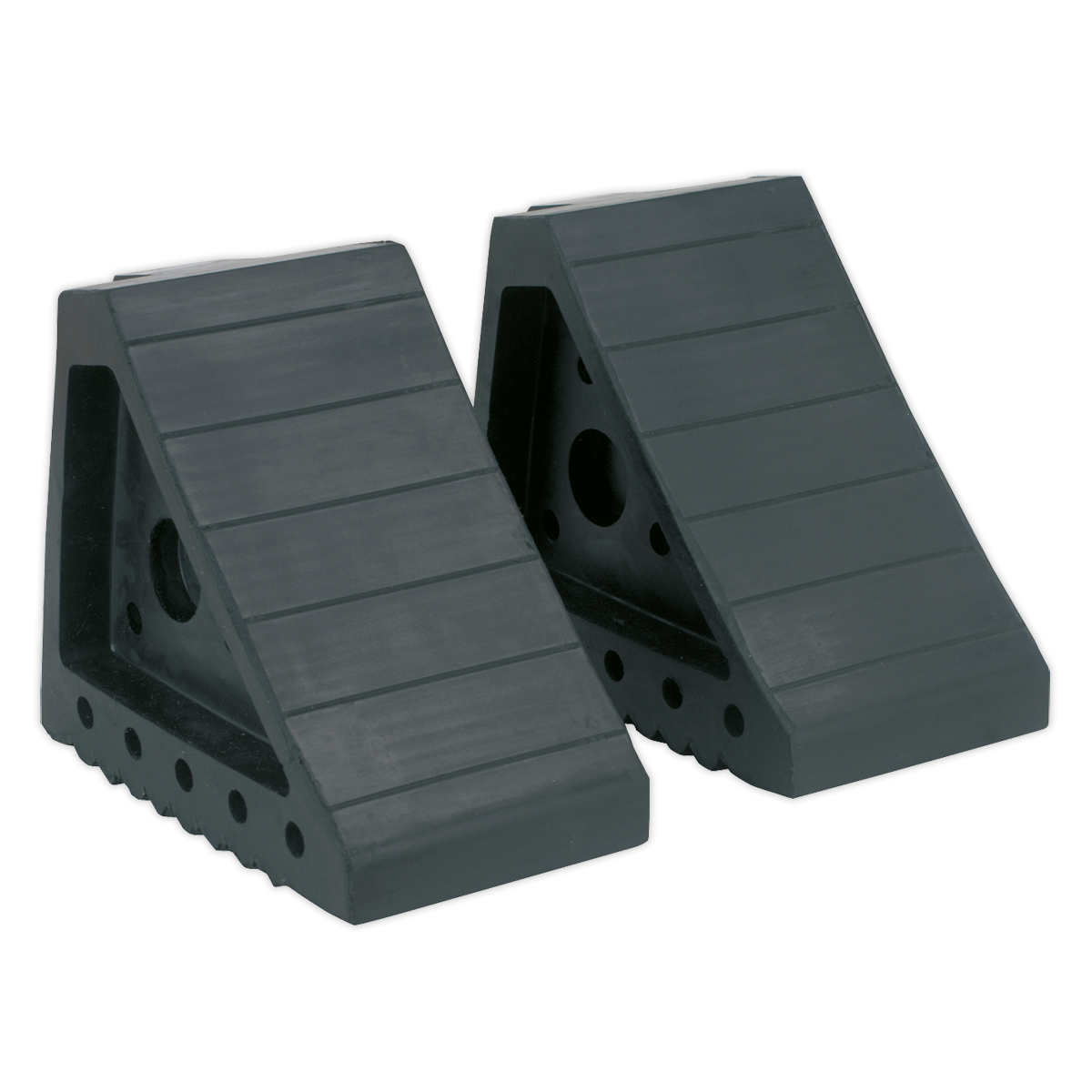 Sealey Rubber Wheel Chocks 2.0kg x2 Brake Stopper Tyre Saver Wedge Block WC01