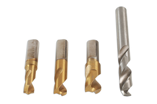 LASER 7050 4 Pieces Spot Weld Cutter Drill Set HSS Cobalt Titanium Coated