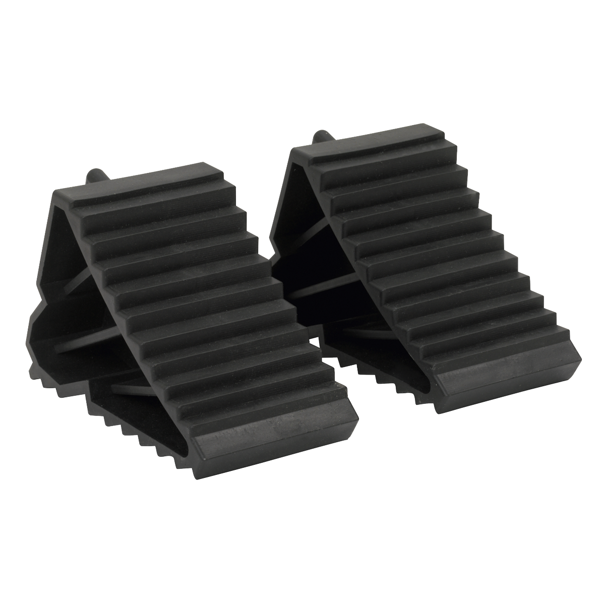 Sealey Composite Wheel Chocks 0.6kg x2 Brake Stopper Tyre Saver Wedge Block WC09
