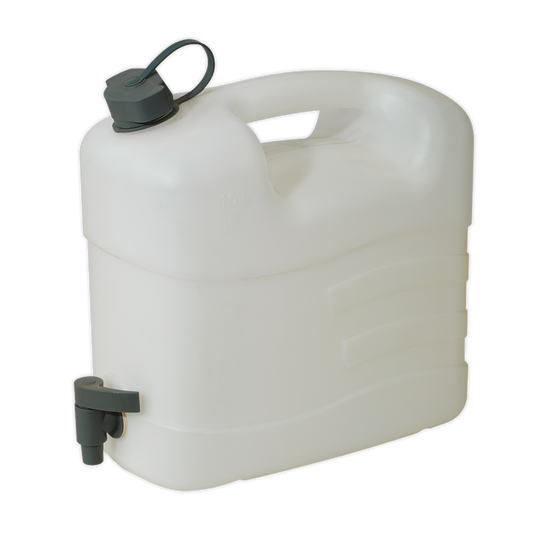 Sealey 10L Polyethylene Fluid Container With Attached Screw Cap & Tap WC10T