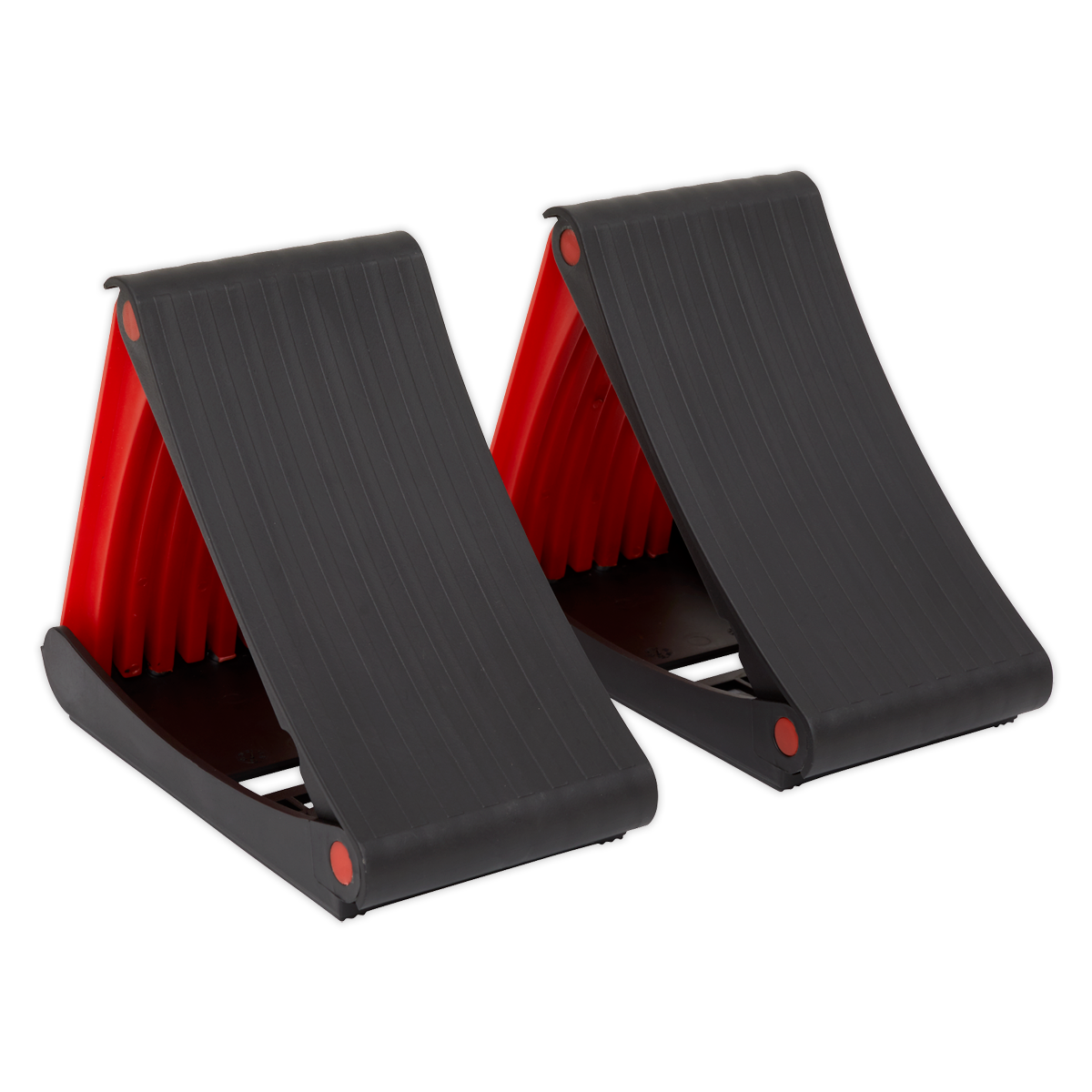 Sealey Wheel Chocks Compact Automotive Folding Brake x2 Flat Surface Only WCF01