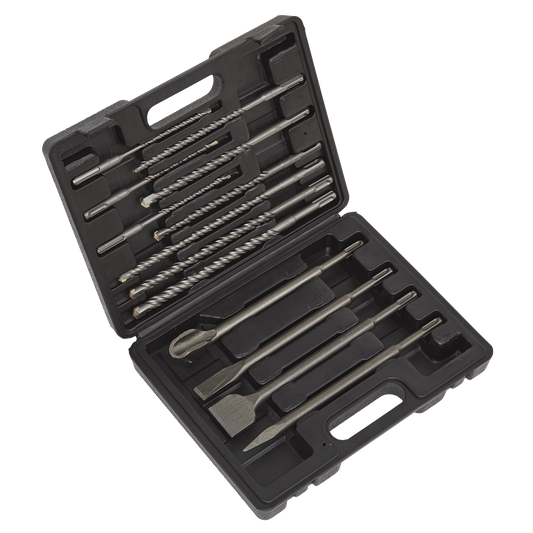 Sealey 13Pc SDS Plus Drill Bit & Chisel Set Supplied in Sturdy Storage Case WDCS