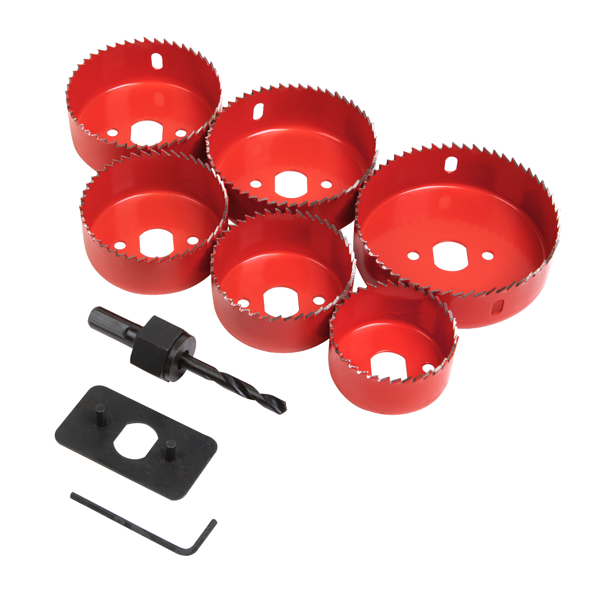 Sealey 9 Pieces Downlight Hole Saw Kit Fits Most Common Sizes - Red WDLK