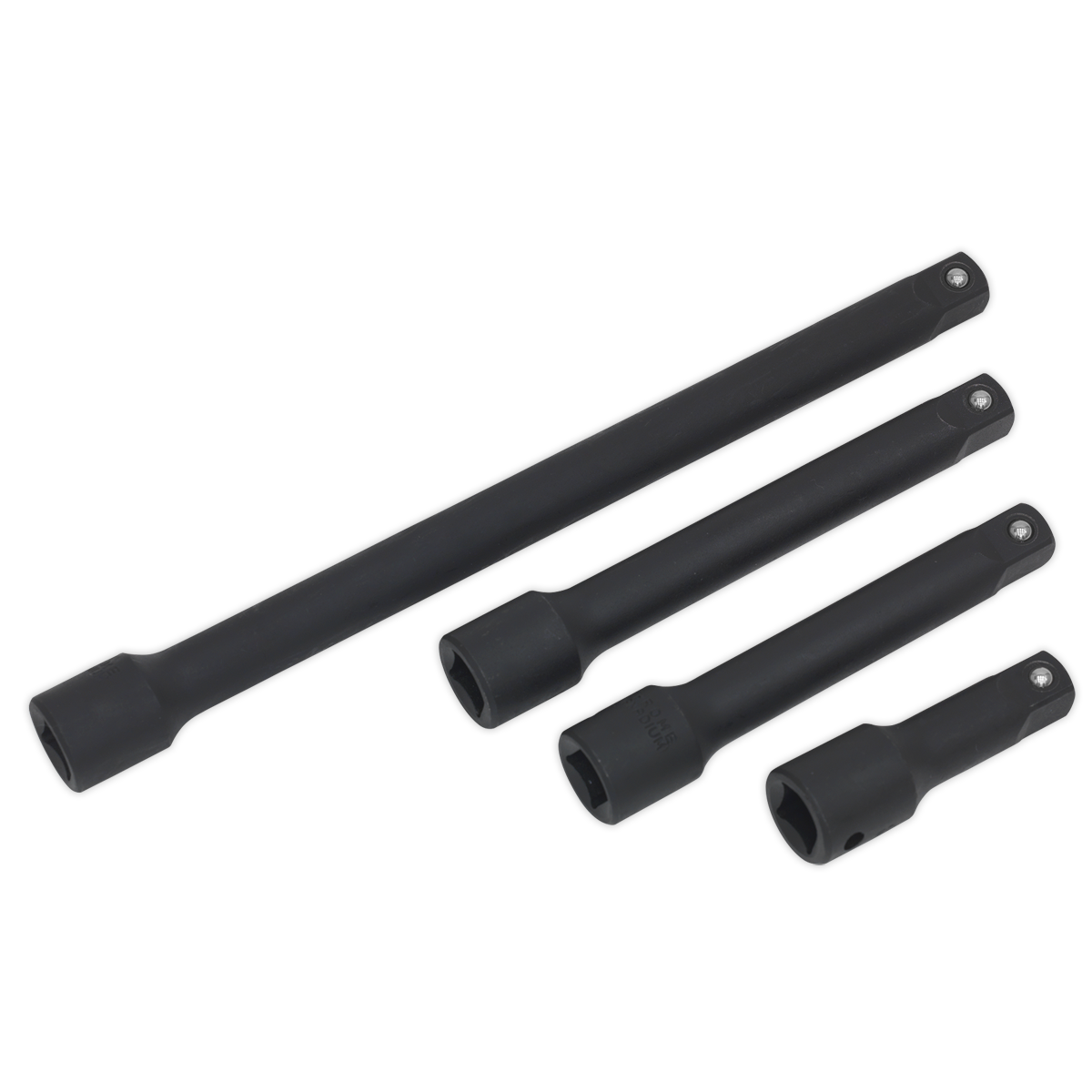 Sealey Impact Extension Bar Set 4 Pieces 1/2" Drive Chrome Vanadium Steel AK5513