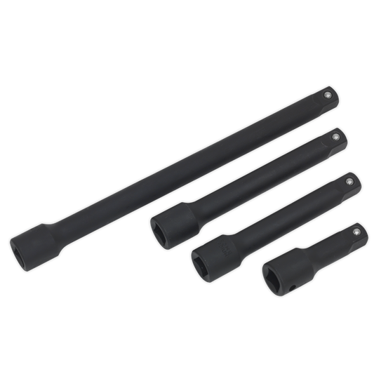 Sealey Impact Extension Bar Set 4 Pieces 1/2" Drive Chrome Vanadium Steel AK5513