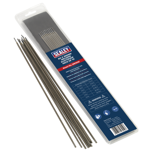 Sealey Welding Electrodes Rods 2.0 x 300mm Pack of 10 Pieces Mild Steel WE1020