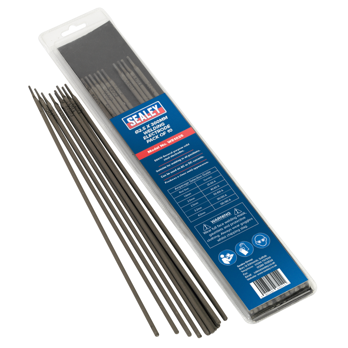 Sealey Welding Electrodes 2.5 x 300mm Pack Of 10 BS EN 757 Standard WE1025