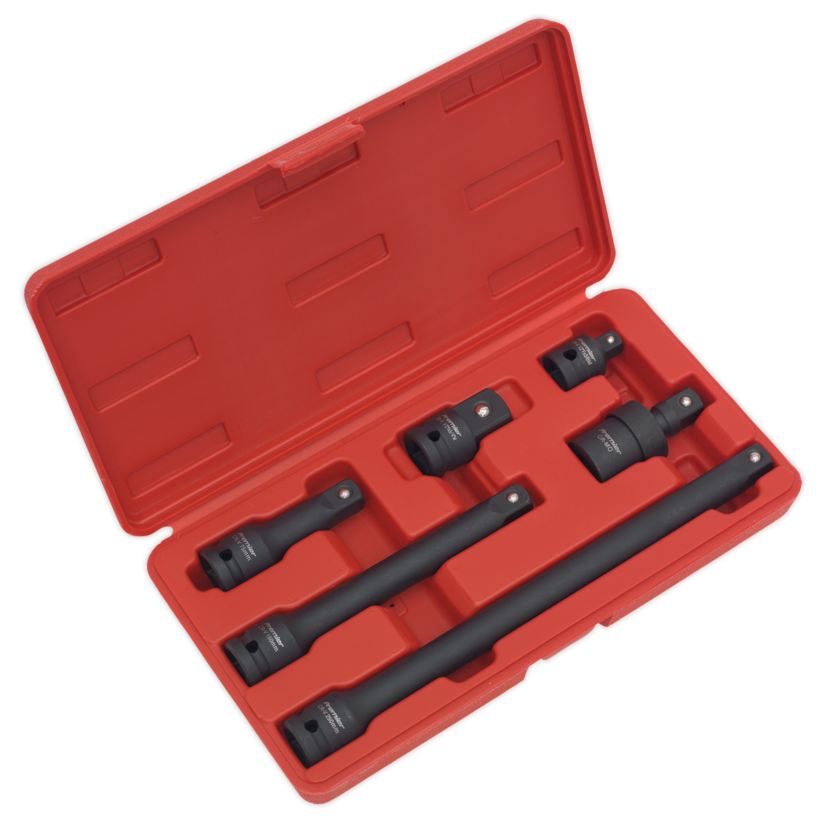 Sealey Impact Adaptor & Extension Bar Set 6 Pieces 1/2" Square Drive AK5514