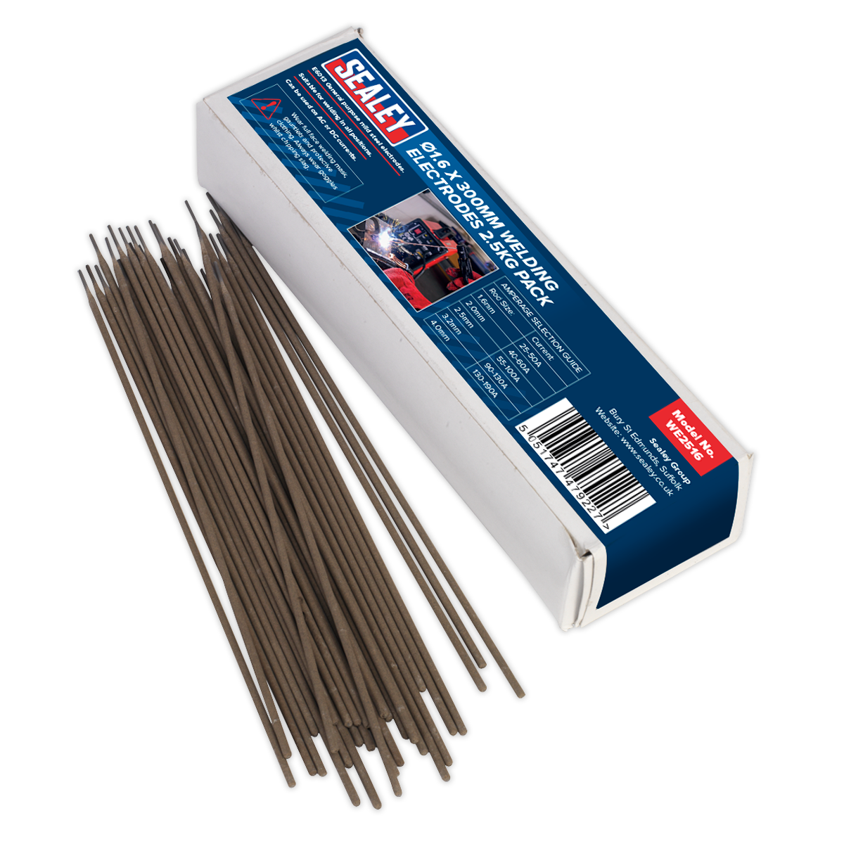 Sealey Welding Electrodes Rods 1.6 x 250mm 2.5kg Pack For General Purpose WE2516