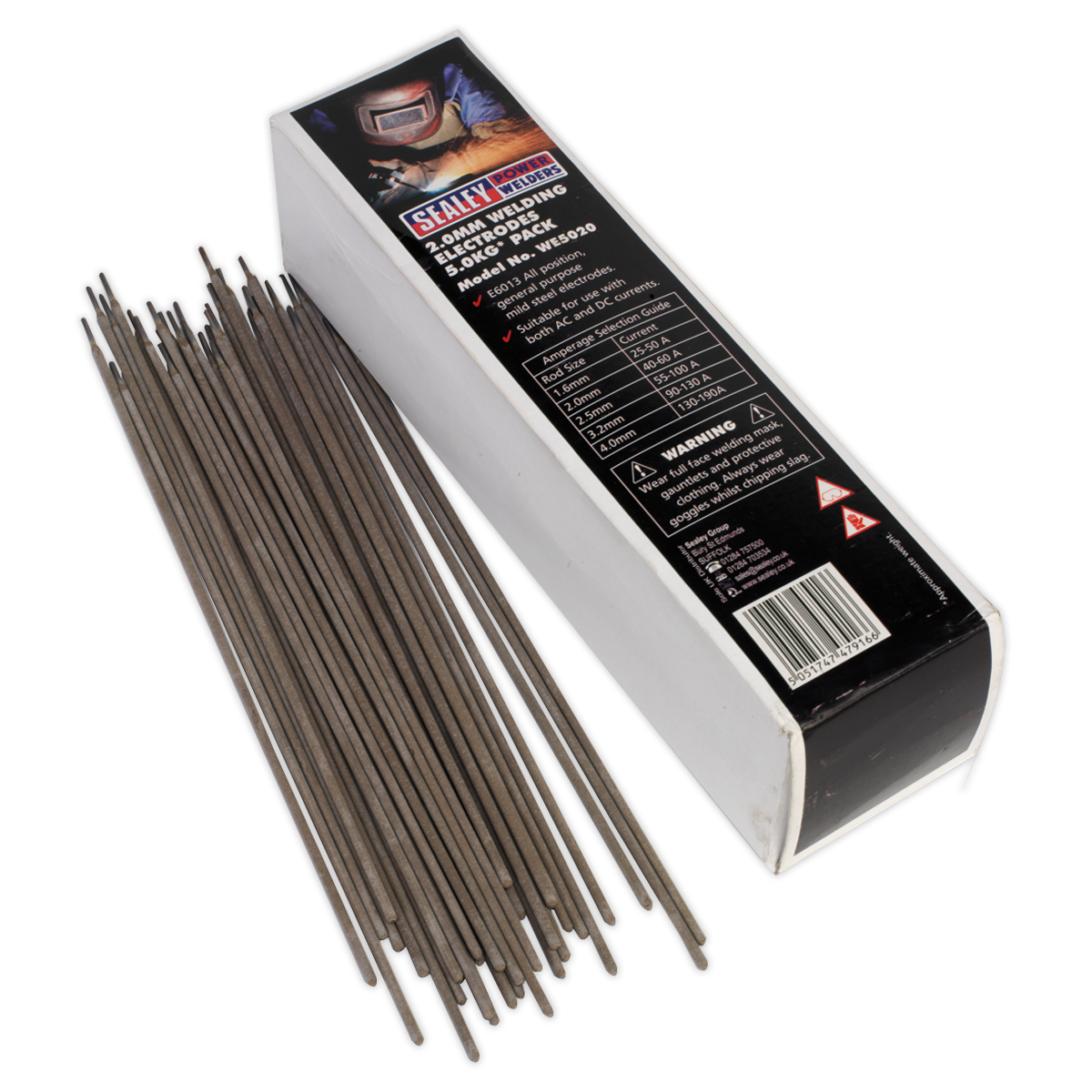 Sealey Welding Electrodes 2.0 x 300mm 5.0kg Pack BS EN 757 Standard WE5020