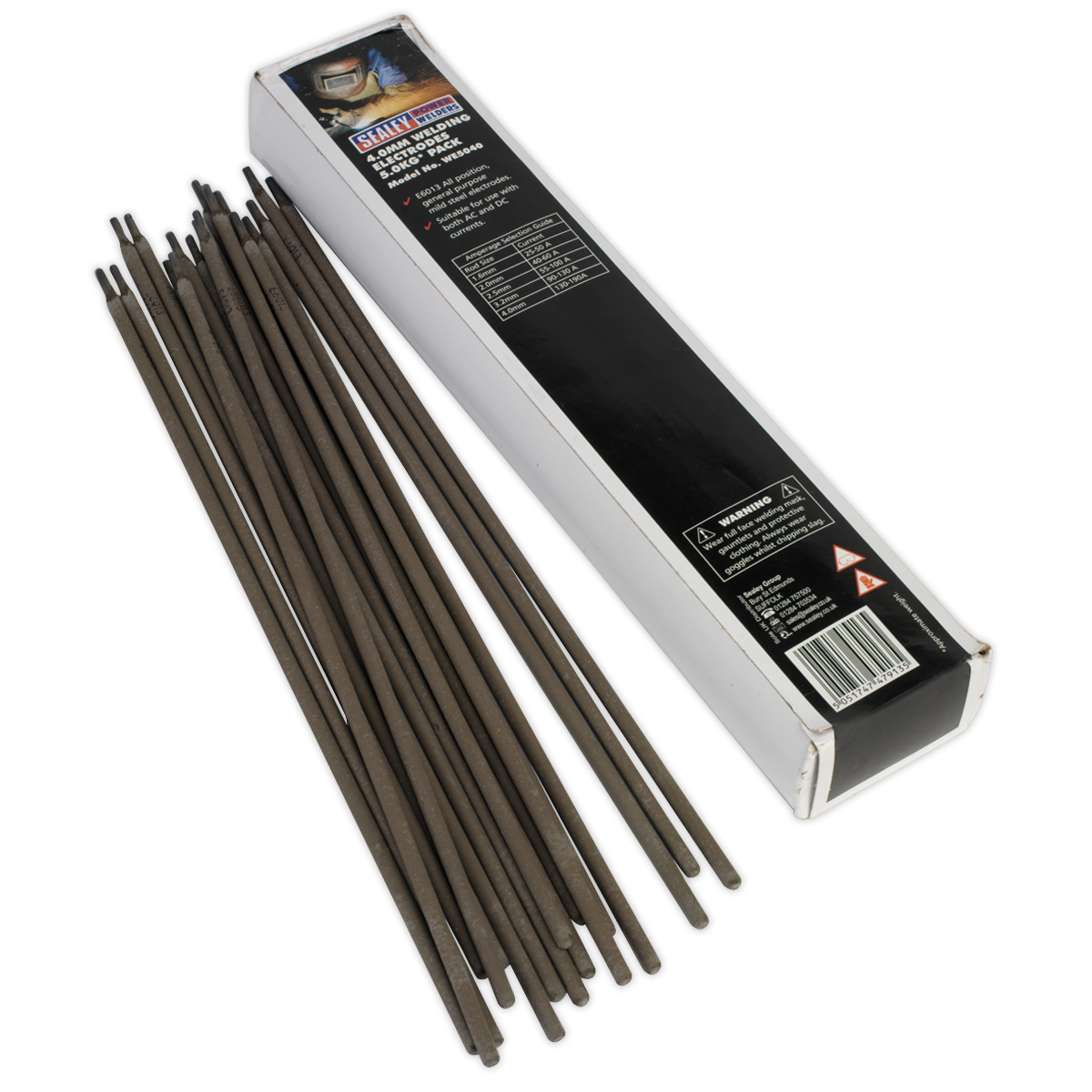 Sealey Welding Electrodes Rods 4.0 x 400mm 5.0kg Pack For General Purpose WE5040