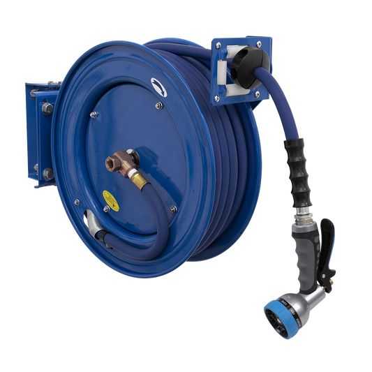 Sealey 15m Heavy Duty Retractable Water Hose Reel Ø13mm ID Rubber Hose WHR1512