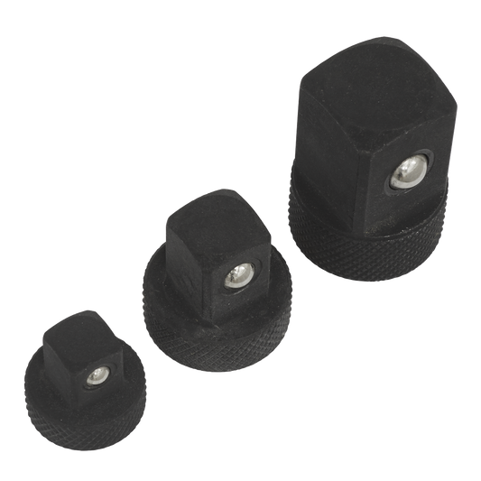 Sealey Low Profile Impact Socket Adaptor Set 3 Pieces Professional Black AK5524