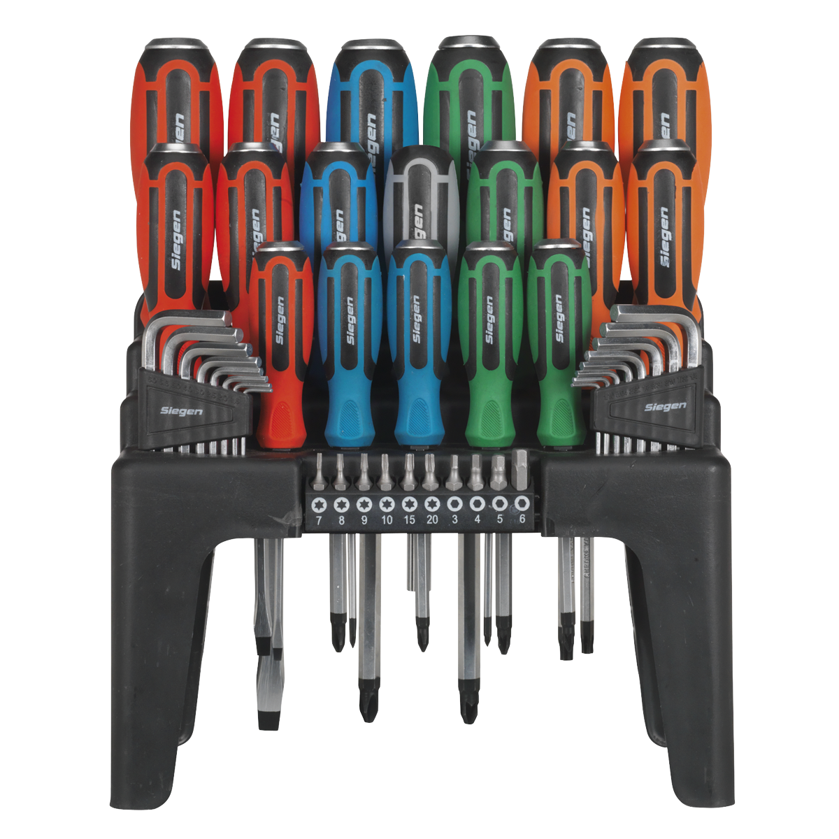 Sealey Hammer-Thru Screwdriver Hex Key & Bit Set 44 Pieces Heavy Duty Bar S01106