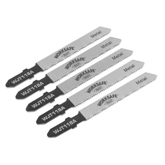 Sealey Jigsaw Blade Metal 55mm 21 TPI Wavy Set Teeth - Pack of 5 Pieces WJT118A