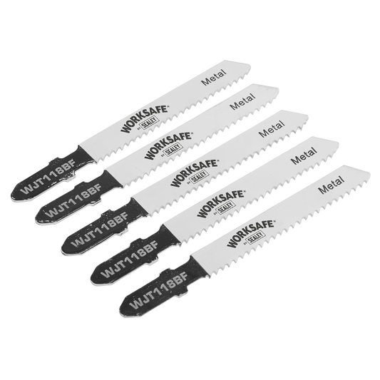 Sealey Jigsaw Blade Metal 55mm 12 TPI Wavy Set Teeth - Pack of 5 Pieces WJT118BF