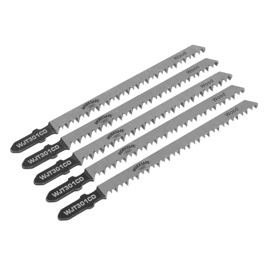 Sealey Jigsaw Blade For Wood & Plastics 90mm 8 TPI - Pack of 5 Pieces WJT301CD