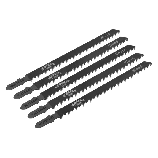 Sealey Jigsaw Blade For Wood 105mm 6TPI Wavy Set Teeth Pack of 5 Pieces WJT344D