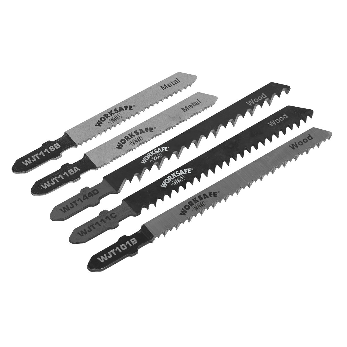 Sealey Assorted Jigsaw Chrome Vanadium & HSS Blades Pack of 5 Pieces WJTASS