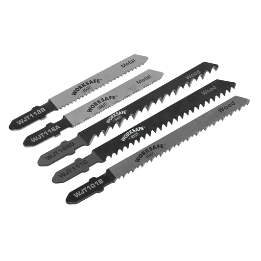 Sealey Assorted Jigsaw Chrome Vanadium & HSS Blades Pack of 5 Pieces WJTASS