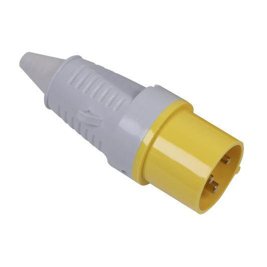 Sealey 110V 16A 2P+E Plug IP44 Rated Conforms To BS EN 60309 Yellow/Grey WP11016