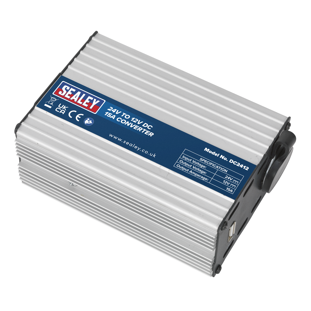 Sealey Converter 24V-12V DC 15A For Commercial Vehicles High/Low Voltage DC2412