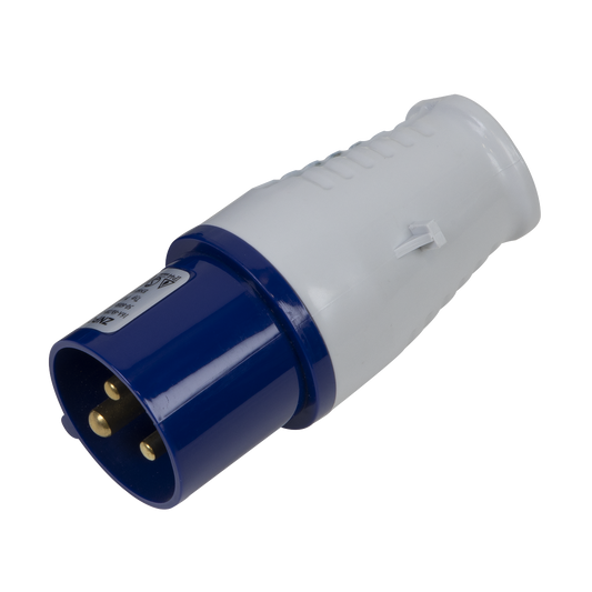 Sealey 2P+E Plug Connector 230V 16A IP44 Rated Blue Industrial Socket WP24016