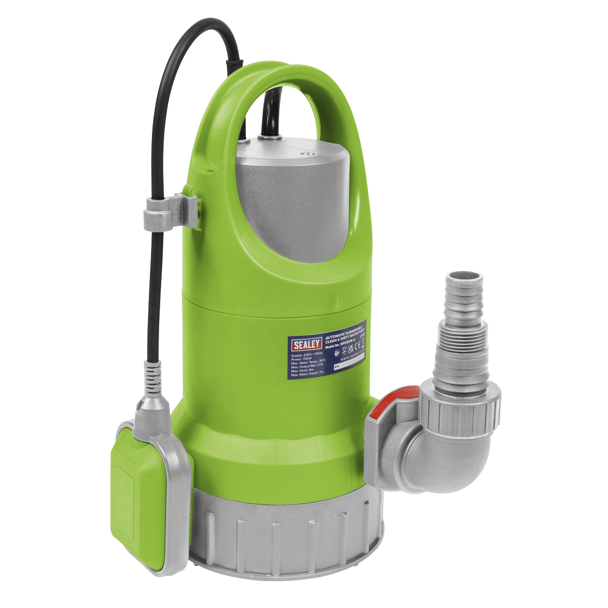 Sealey Submersible Clean & Dirty Water Pump Automatic 217Litres/min 230V WPCD215