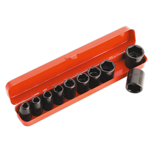 Sealey Impact WallDrive Socket Set 10 Pieces 1/2" Square Drive Metric AK56/11M