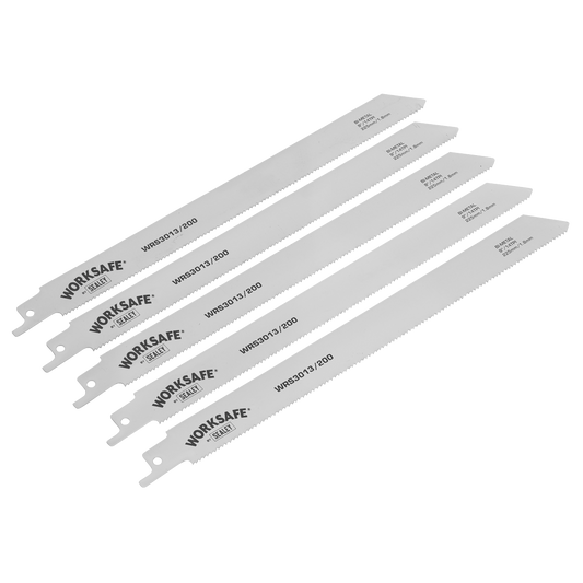 Sealey Reciprocating Saw Blade 225mm 14 TPI White - Pack of 5 WRS3013/200
