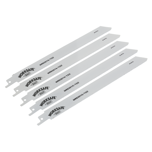 Sealey Reciprocating Saw Blade Metal 150mm 18TPI - Pack of 5 Pieces WRS3014/150